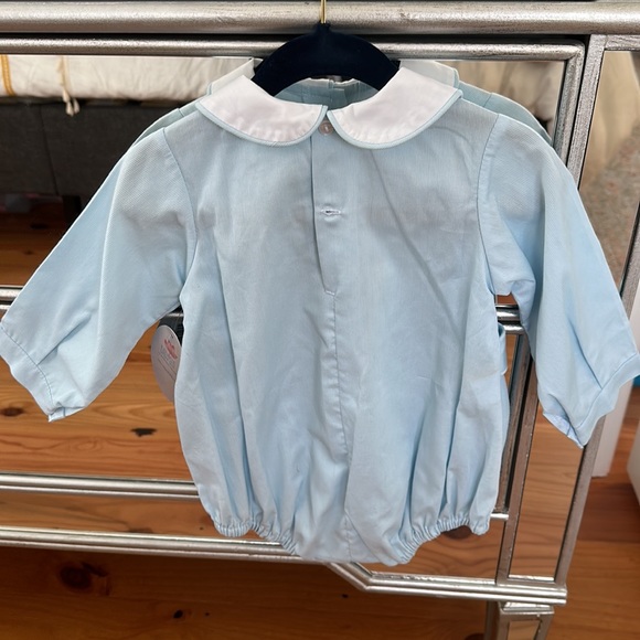 NWT Remember Nguyen Baby boy blue 9M embroidered train bubble - Picture 5 of 5